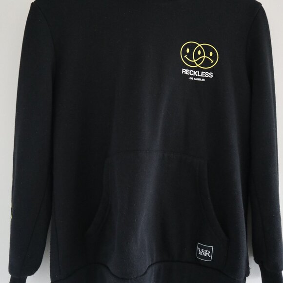 Young & Reckless hoodie, youth size L (14) - teen happy sad smiley positive - Picture 2 of 4